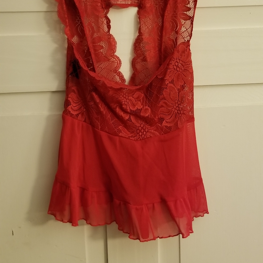 Red Lace Teddy - Picture 4 of 5